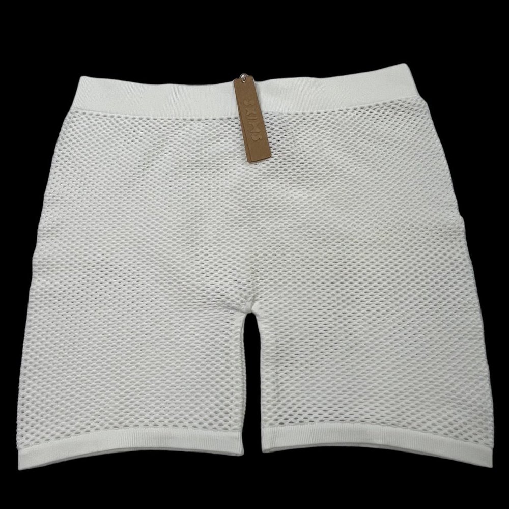 SKIMS White Mesh Bike Shorts